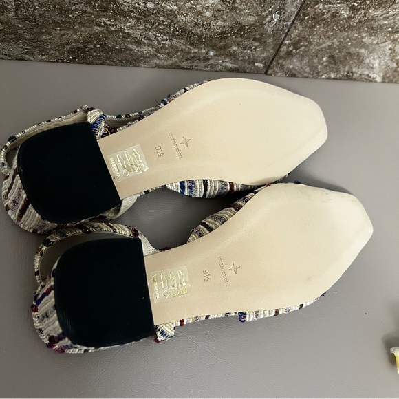 Tuckernuck Tinsley Tweed Multicolor Heels Slingback size 9.5 black toe cap - Picture 7 of 14